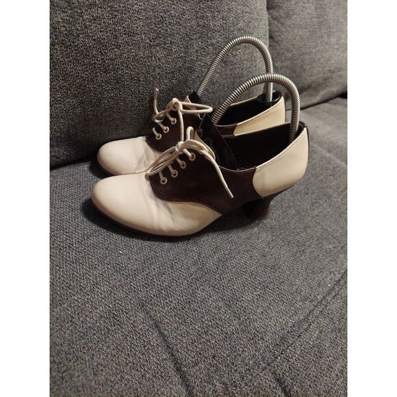 Ellie Shoes Womens 253-Peggy Oxford Retro Dress Shoes Size 10 Brown Tan Winter - Picture 2 of 16